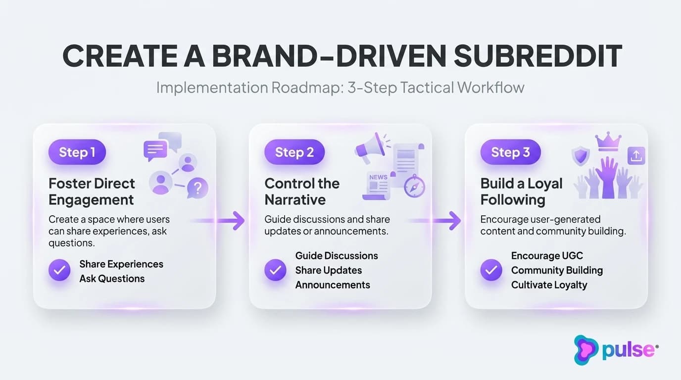 Tactical execution workflow for 3. Create a Brand-Driven Subreddit