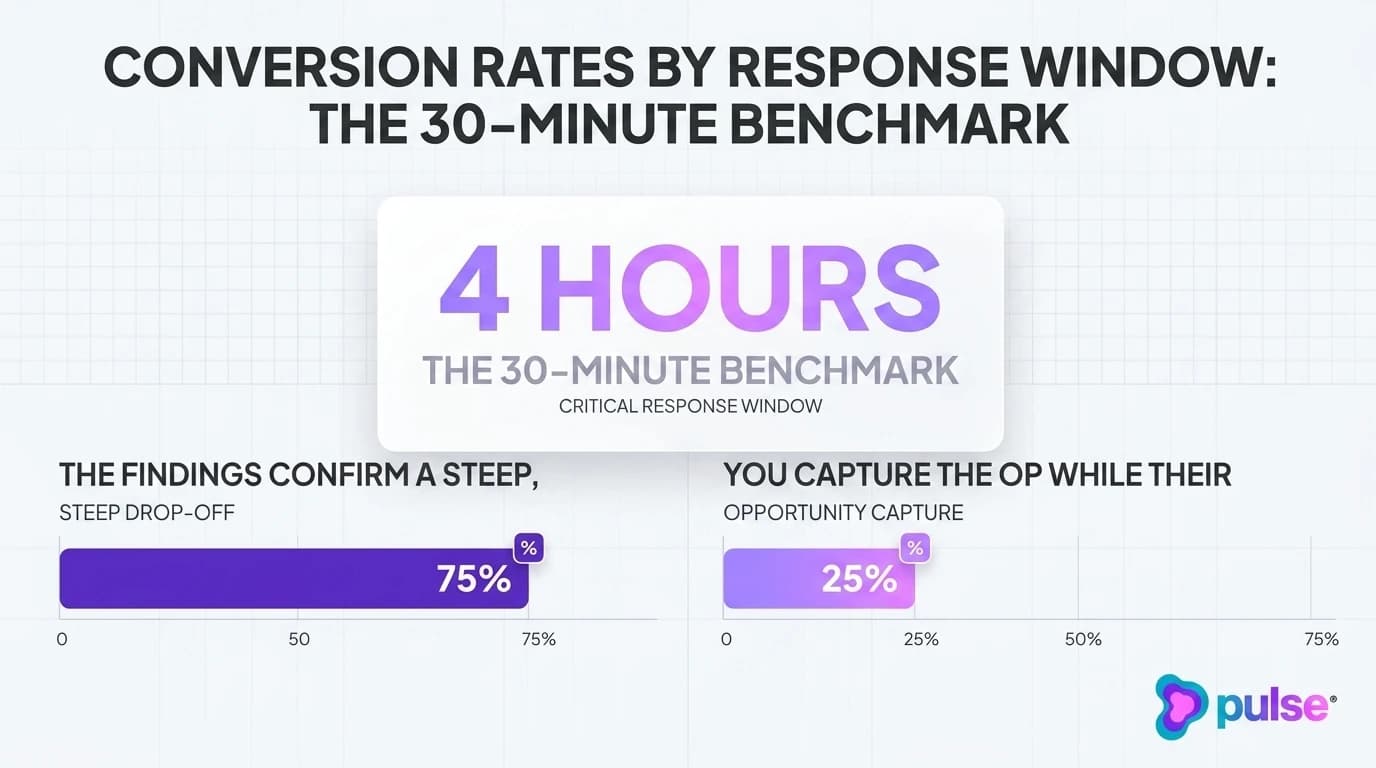Tactical execution workflow for Conversion rates by response window: the 30-minute benchmark